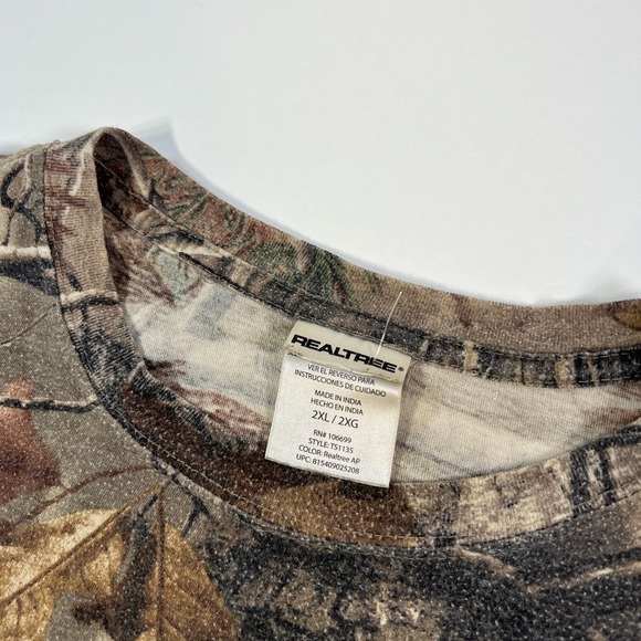 Realtree Camo Shirt Mens 2XL Short Sleeve Hunting Camouflage Woodland Woods Deer - Picture 7 of 8
